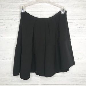 Black Rumer Bicolor Cotton Mini Asymmetrical Skirt